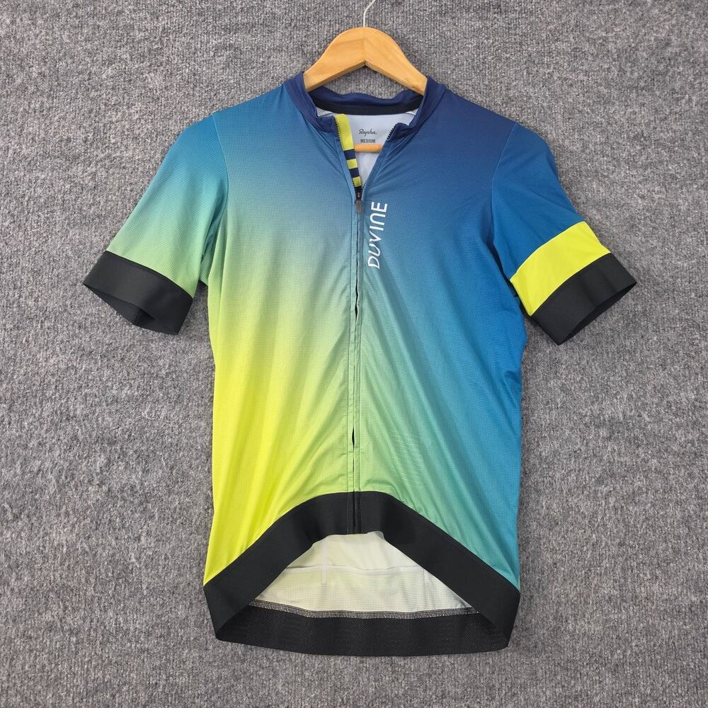 Rapha Cycling Jersey Mens Medium Duvine Pro Team Training Blue Yellow Road Bike